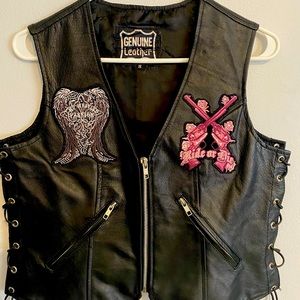Ladies Black biker vest